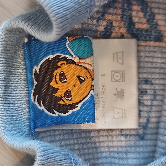 Y2K 2007 Go Diego Go Matching Thermal Pajama Set, size 6 - Picture 5 of 14